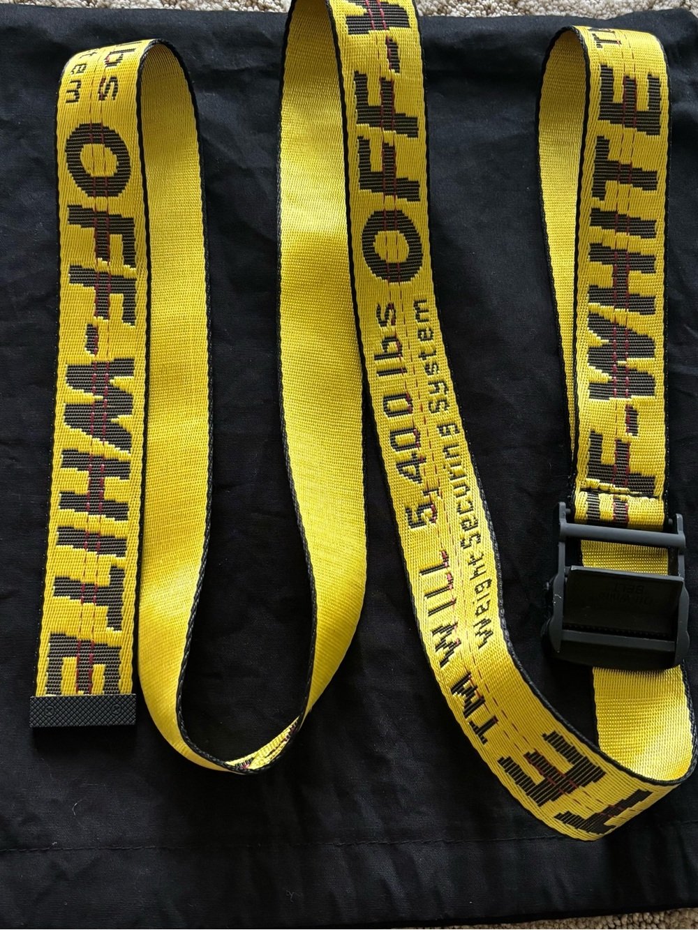 Off-White Yellow and Black Industrial Webbing Belt